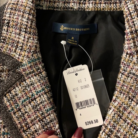 Brooks Brothers Tweed Blazer Size 4 NWT - Picture 2 of 4